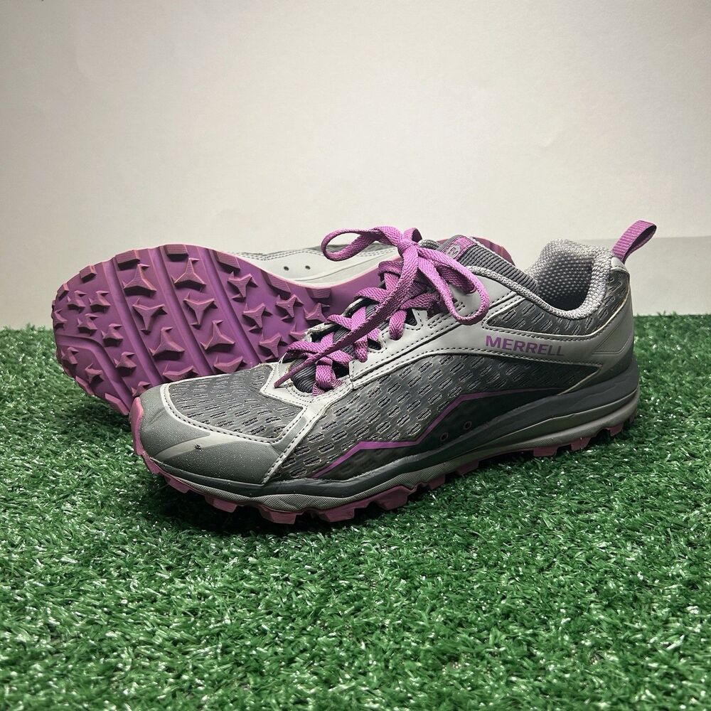 Merrell Women's All Out Crush Trail Running Shoes Size 10.5 Grey Purple J35730